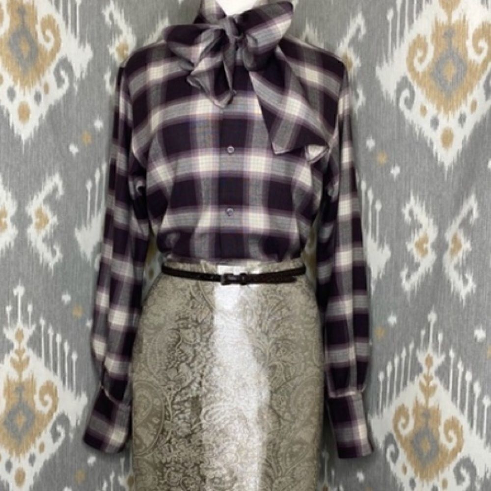 Vintage Ralph Lauren Soft Gold Jaquard Pencil Skirt
